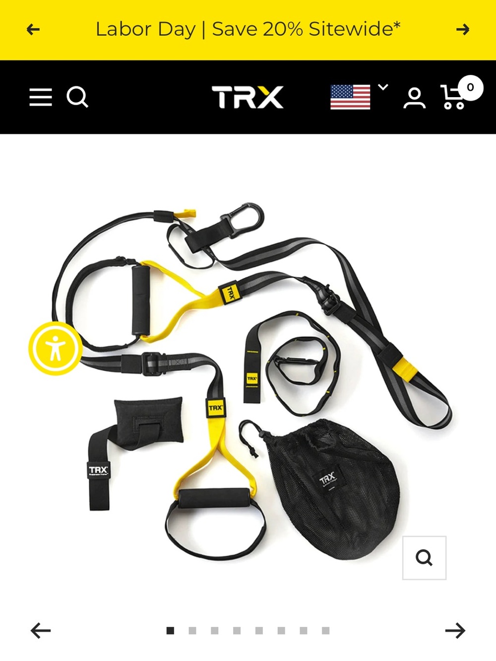 TRX Home2 Suspension Training System - Black & Yellow